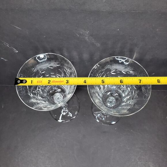 Water Goblet Rembrandt by Rock Sharpe Vtg 7.75" Floral Lot of 2 - Picture 7 of 12